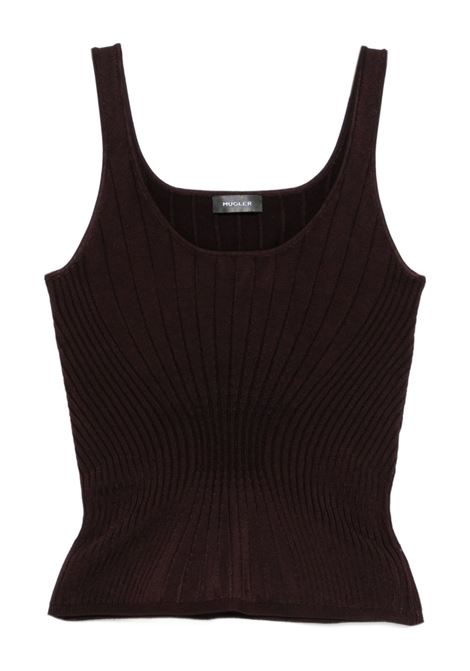 tank top sculpting knit donna borgogna MUGLER | 25F2TO071711283012