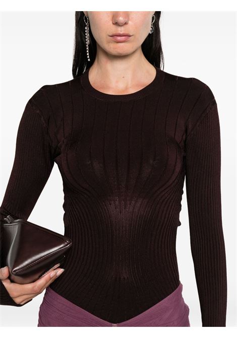 top sculpting knit donna borgogna MUGLER | 25F2TO071911283012
