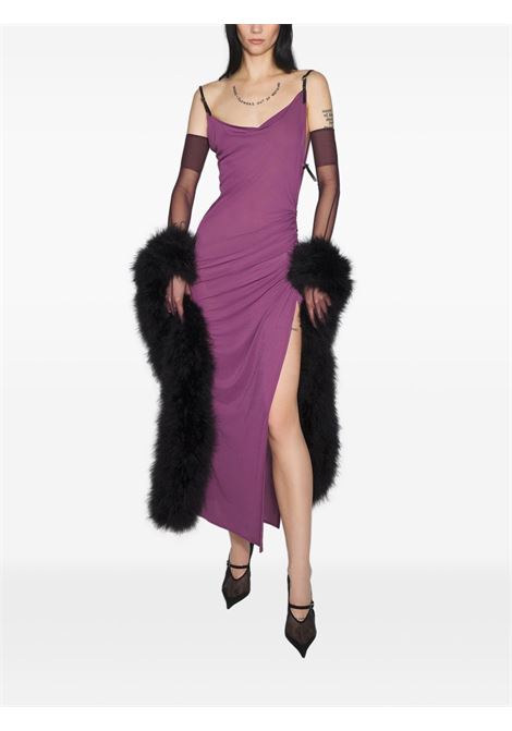 abito lungo asymmetric donna rosa MUGLER | 25F3RO169860113527
