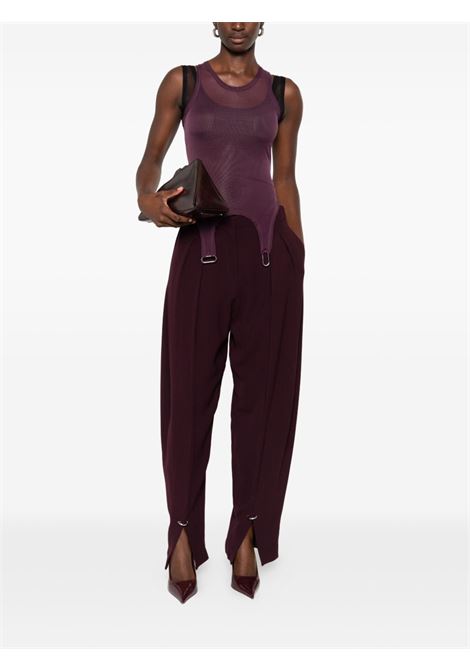 body yayered mesh donna prugna e nero MUGLER | 25F3TS0125891B3194