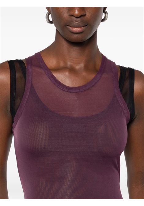 body yayered mesh donna prugna e nero MUGLER | 25F3TS0125891B3194