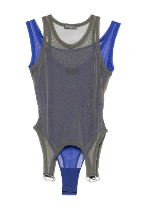 body yayered mesh donna salvia e blu MUGLER | 25F3TS0125891B6020