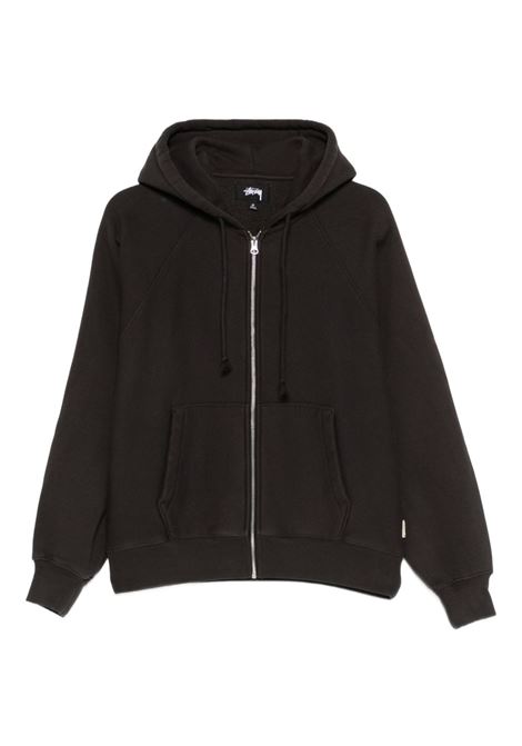 felpa relaxed zip hood uomo nera STÜSSY | 1185710034