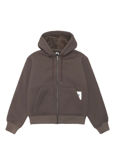 felpa bonded sherpa lined hood uomo marrone STÜSSY | 1185851001