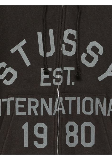 felpa est printed zip hood uomo nera STÜSSY | 1185970001