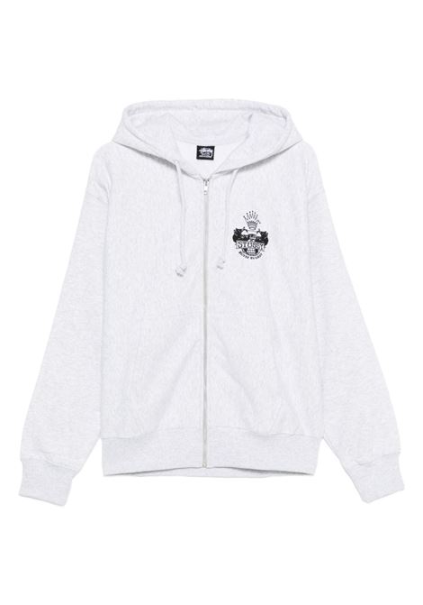felpa built to last zip hood uomo grigia STÜSSY | 19751250062