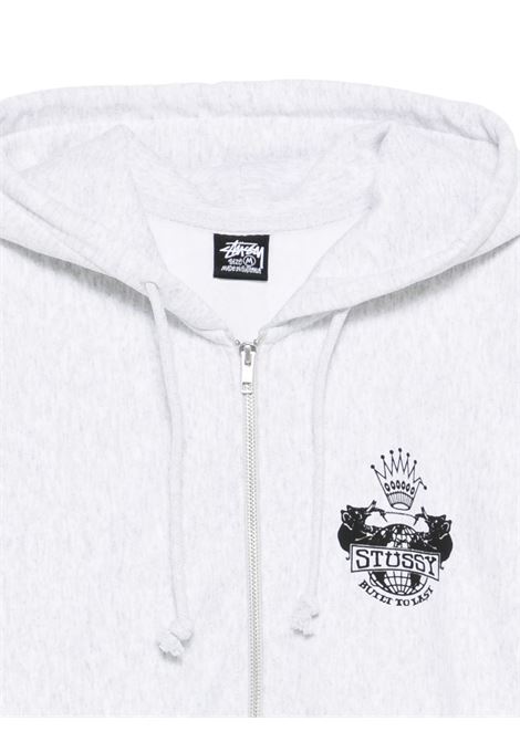 felpa built to last zip hood uomo grigia STÜSSY | 19751250062