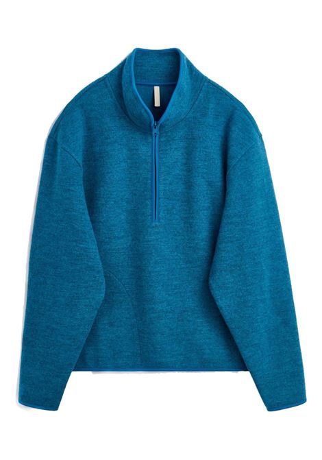 delpa wool half zip uomo blu ghiaccio SUNFLOWER | 2055227
