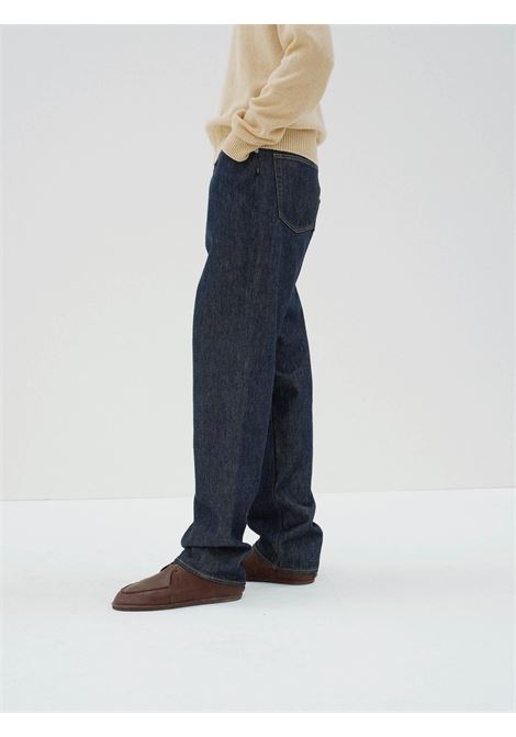 pataloni hard twist denim wide uomo indigo AURALEE | A00P03DMINDIGO