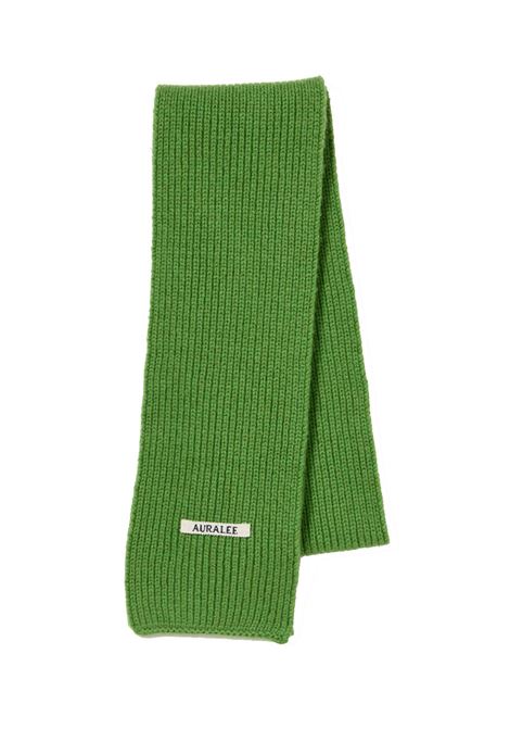 sciarpa light cashmere knit uomo verde AURALEE | A25AM07CJGREEN