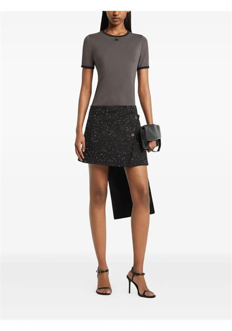 signature contrast t-shirt grey COURRÈGES | 125JTS017JS0203B212