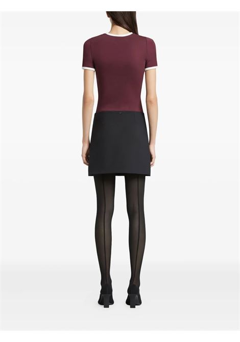 t-shirt signature contrast donna borgogna COURRÈGES | 125JTS017JS0203B213