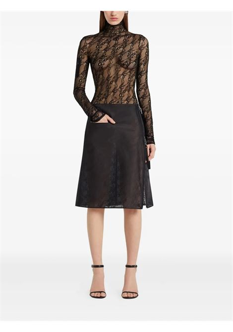 top lace mockneck donna nero COURRÈGES | 325CTO444PA01329999