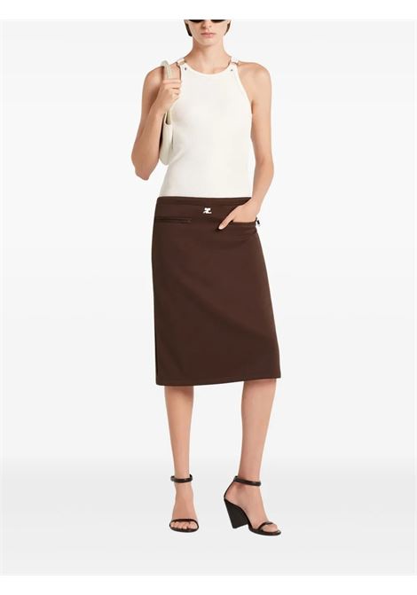 tank top buckle 90's rib woman bianco COURRÈGES | 325JDE142JS01940001