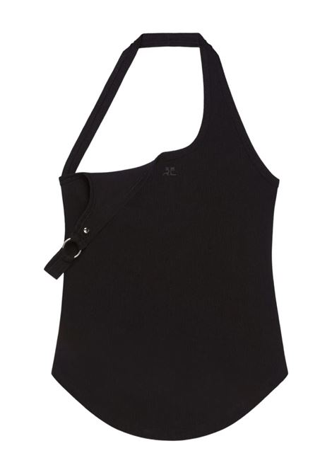 tank top asymmetrical buckle donna nera COURRÈGES | 325JDE143JS01949999