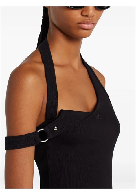 tank top asymmetrical buckle donna nera COURRÈGES | 325JDE143JS01949999
