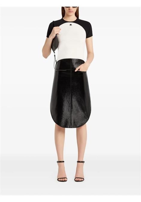 t s-hirt circle contras donna bianca e nera COURRÈGES | 325JTS214JS02030098