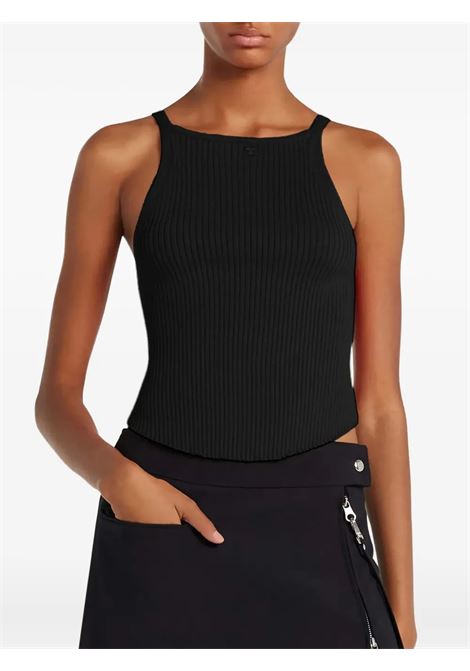 top circle rib knit donna nero COURRÈGES | 325MTO450FI00019999