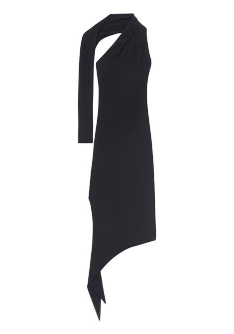 abito lungo slash crepe donna nero COURRÈGES | 424JRO523JS01459999