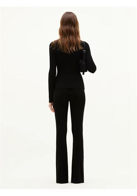 maglia a collo alto reedition rib knit donna nero COURRÈGES | PERMPU022FI00019999