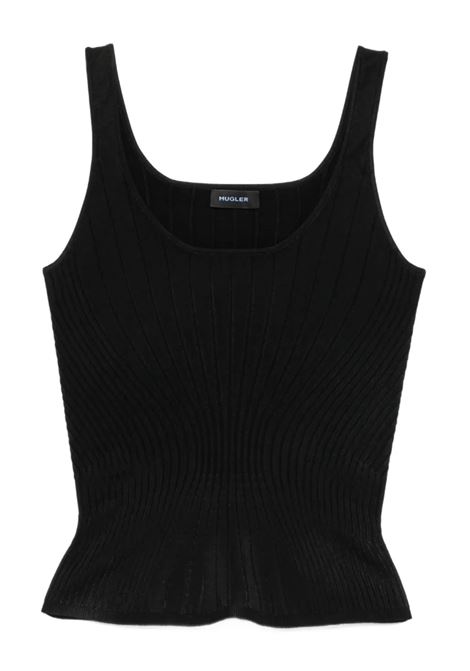 tank top sculpting knit donna nero MUGLER | 25F2TO071711281999