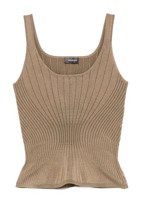 tank top sculpting knit donna beige MUGLER | 25F2TO071711282040