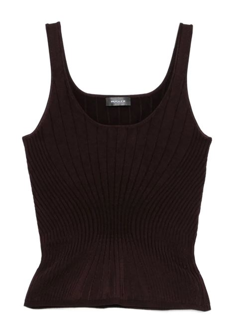 tank top sculpting knit donna borgogna MUGLER | 25F2TO071711283012