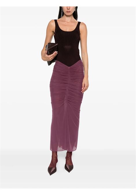 tank top sculpting knit donna borgogna MUGLER | 25F2TO071711283012