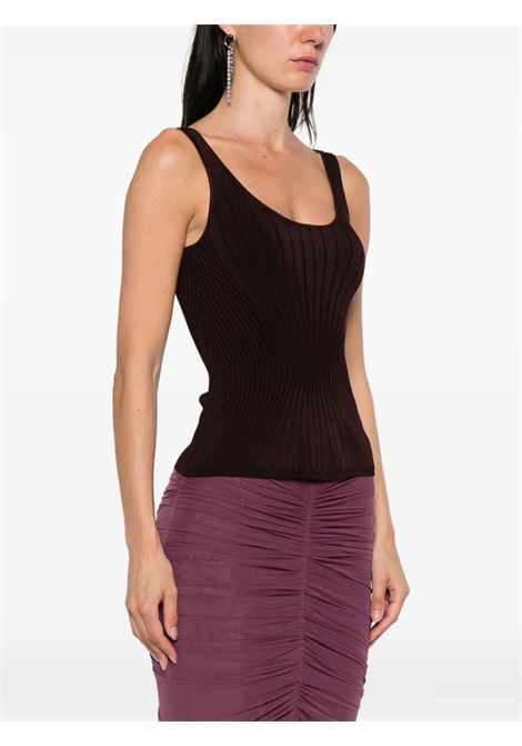 tank top sculpting knit donna borgogna MUGLER | 25F2TO071711283012