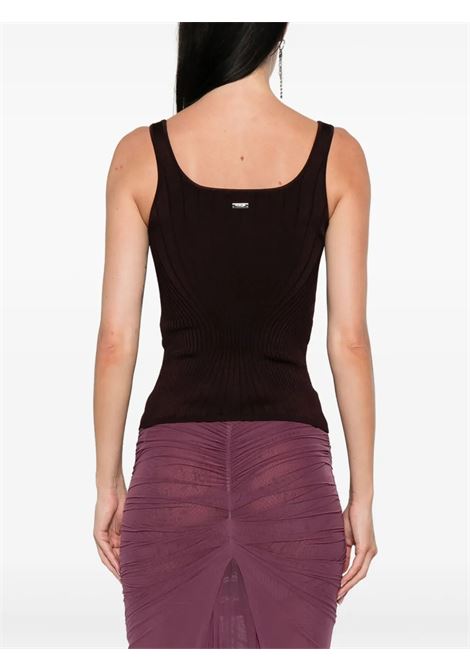 tank top sculpting knit donna borgogna MUGLER | 25F2TO071711283012