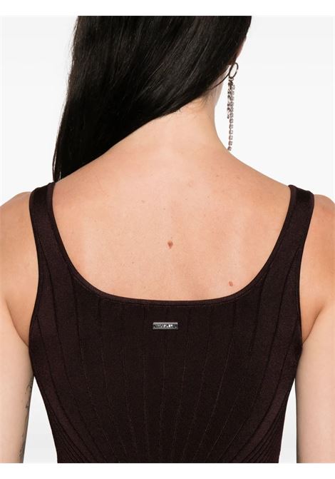 tank top sculpting knit donna borgogna MUGLER | 25F2TO071711283012