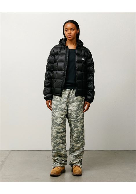 giacca midweight hooded puffer uomo nera STÜSSY | 1158560001