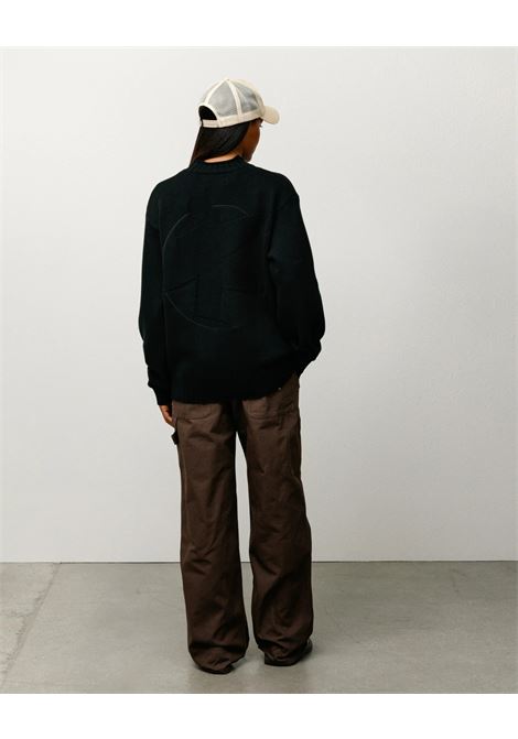 maglione tonal mock neck uomo nero STÜSSY | 1172760001