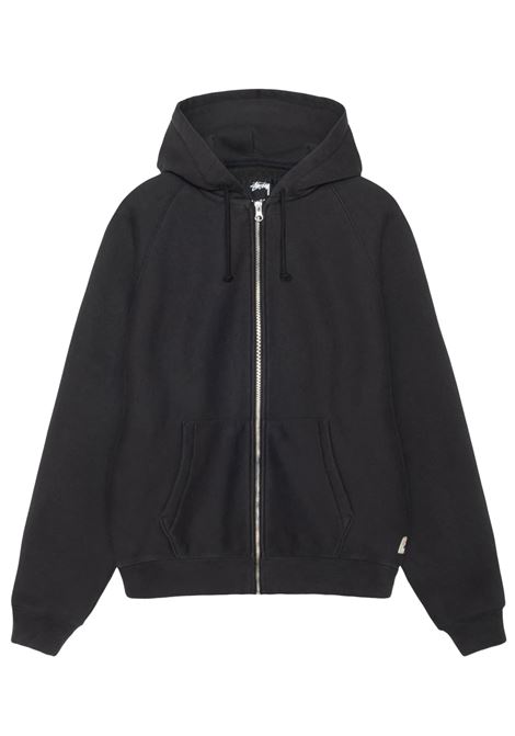 felpa relaxed zip hood uomo nera STÜSSY | 1185710034