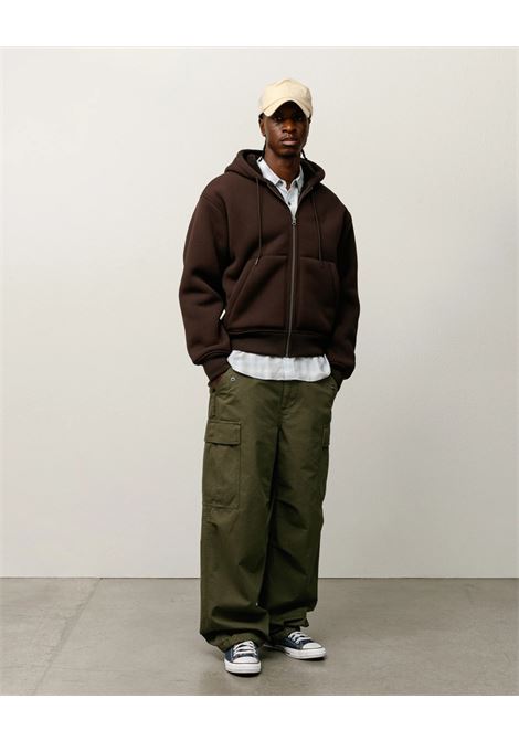 felpa bonded sherpa lined hood uomo marrone STÜSSY | 1185851001