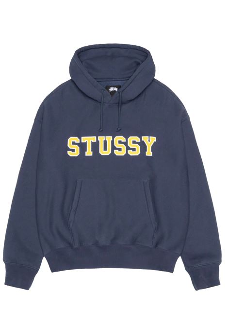 felpa felt applique hood uomo navy STÜSSY | 1185910806