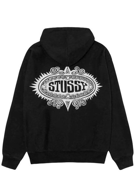 felpa zip hood uomo nera STÜSSY | 1185920001