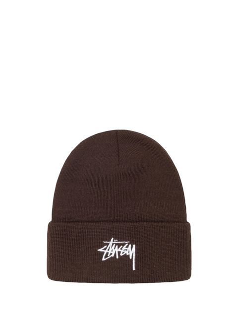 cappello stock cuff beanie uomo cocoa STÜSSY | 13210201004
