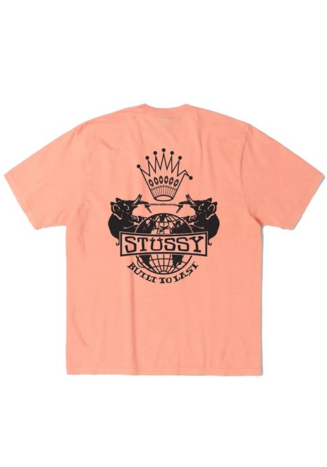 t-shirt built to last pigment dyed uomo pesca STÜSSY | 190512520117