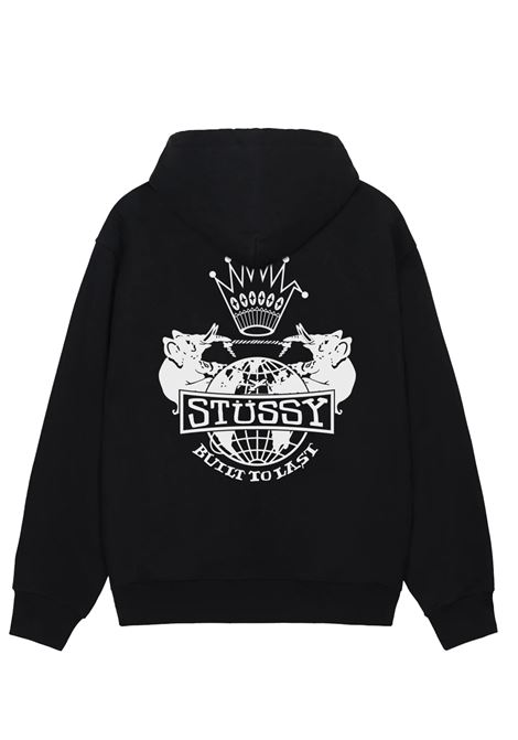 felpa built to last zip hood uomo nera STÜSSY | 19751250001