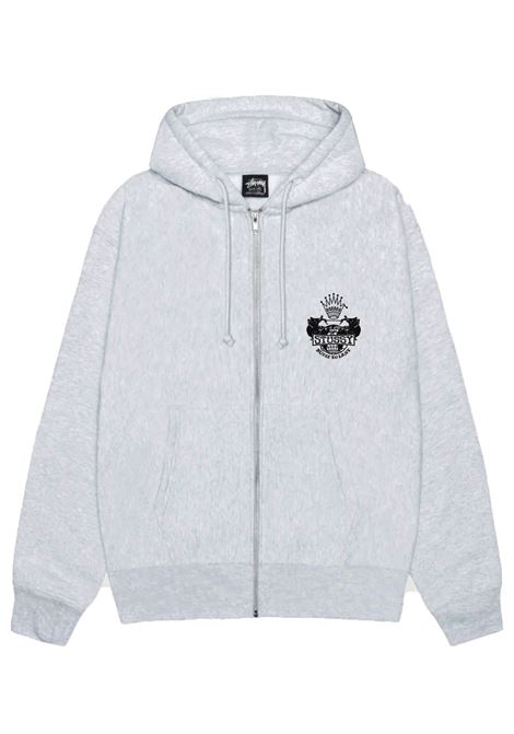 felpa built to last zip hood uomo grigia STÜSSY | 19751250062