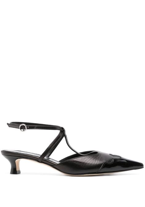 scarpe con tacco saga donna nero in pelle AEYDE | A11-PU-GRGS35KT57-SS24-800-055BLACK