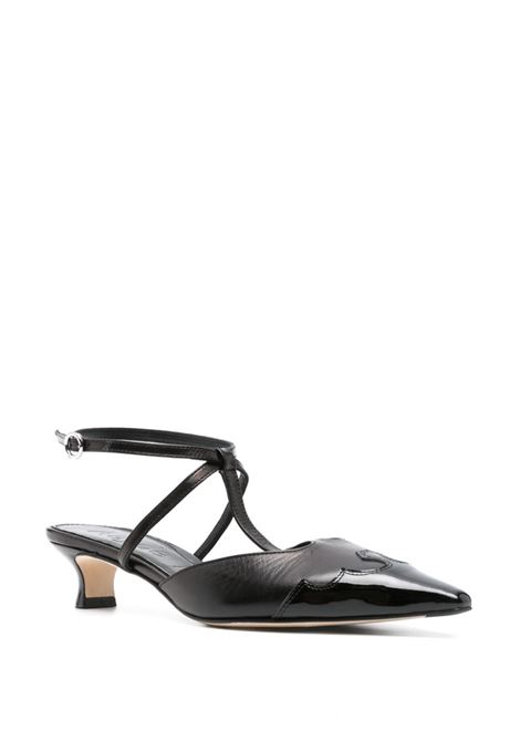 scarpe con tacco saga donna nero in pelle AEYDE | A11-PU-GRGS35KT57-SS24-800-055BLACK