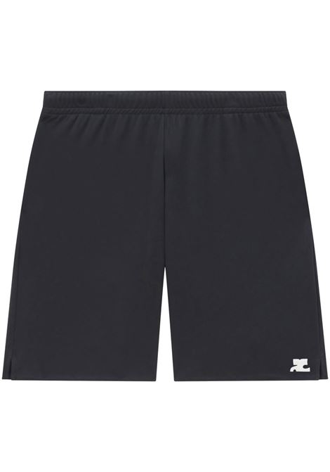 bermuda sport lycra football uomo neri in poliestere COURRÈGES | 123JSH017JS00459999