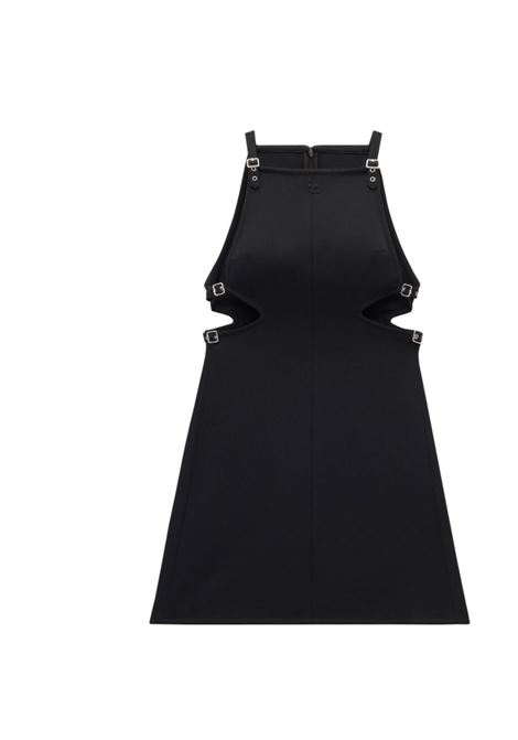 abito slash buckle twill donna nero in poliestere COURRÈGES | 124CRO369PL00079999