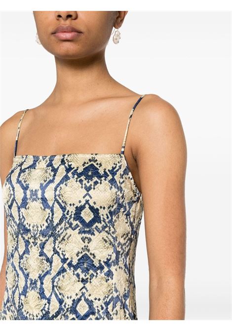 vestito sottoveste con stampa donna multi in raso GANNI | F8819883