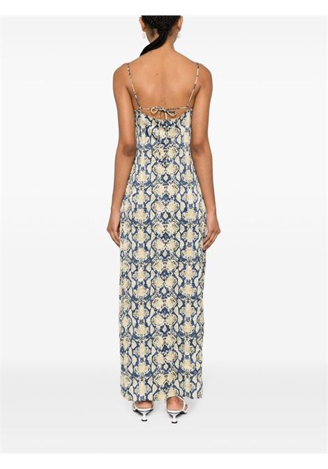 vestito sottoveste con stampa donna multi in raso GANNI | F8819883