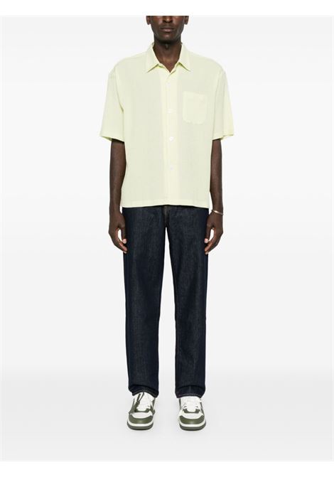 camicia flat bottom crinkled uomo gialla in poliestere STÜSSY | 11103240412