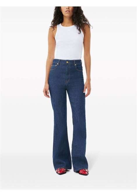 tank top soft cotton rib donna bianco GANNI | T3897151