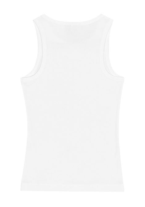 tank top soft cotton rib donna bianco GANNI | T3897151
